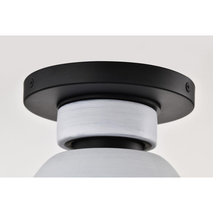 SATCO/NUVO Collins 8 Inch Flush Mount Ceramic With Silver Accents (60-8011)