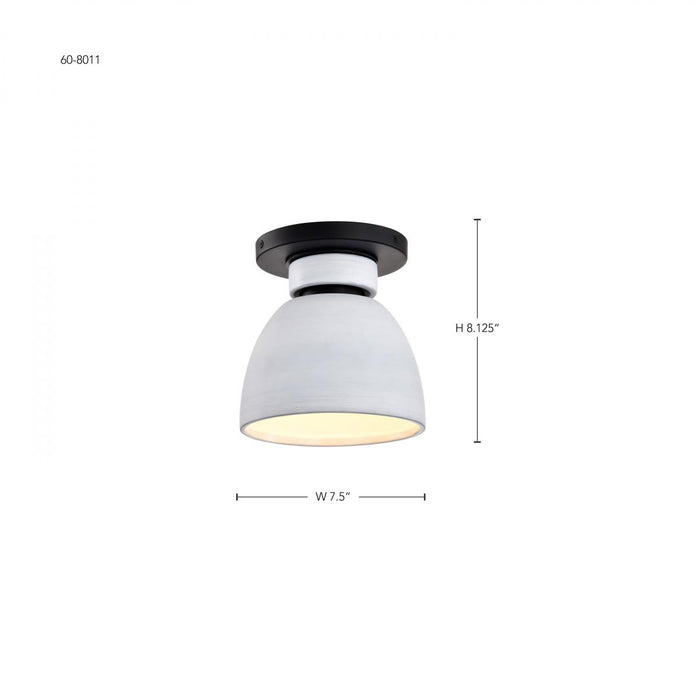 SATCO/NUVO Collins 8 Inch Flush Mount Ceramic With Silver Accents (60-8011)