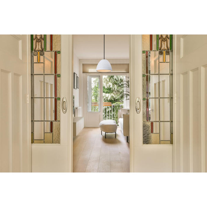 SATCO/NUVO Collins 14 Inch Flush Mount Ceramic With Silver Accents (60-8013)