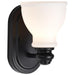 SATCO/NUVO Russel 1-Light Vanity Matte Black With Satin White Glass (60-8021)