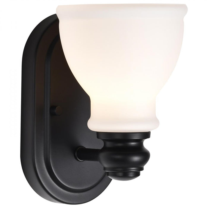 SATCO/NUVO Russel 2-Light Vanity Matte Black With Satin White Glass (60-8022)