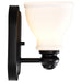 SATCO/NUVO Russel 1-Light Vanity Matte Black With Satin White Glass (60-8021)