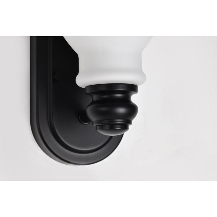 SATCO/NUVO Russel 1-Light Vanity Matte Black With Satin White Glass (60-8021)