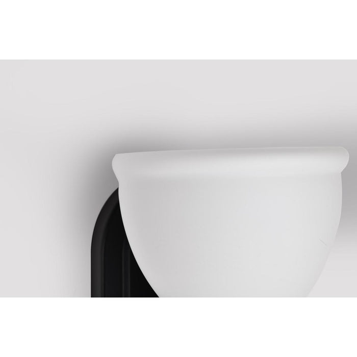 SATCO/NUVO Russel 2-Light Vanity Matte Black With Satin White Glass (60-8022)