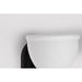 SATCO/NUVO Russel 2-Light Vanity Matte Black With Satin White Glass (60-8022)