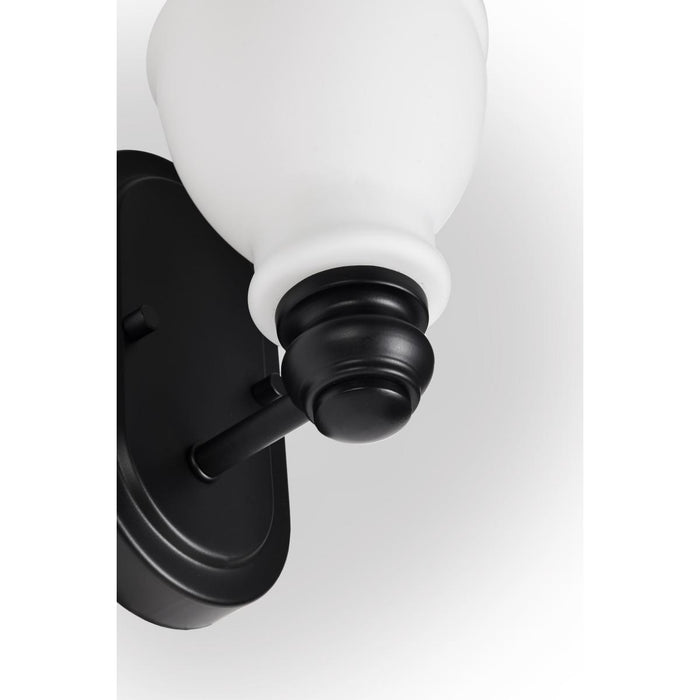 SATCO/NUVO Russel 1-Light Vanity Matte Black With Satin White Glass (60-8021)