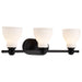 SATCO/NUVO Russel 3-Light Vanity Matte Black With Satin White Glass (60-8023)