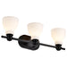SATCO/NUVO Russel 3-Light Vanity Matte Black With Satin White Glass (60-8023)