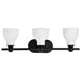 SATCO/NUVO Russel 3-Light Vanity Matte Black With Satin White Glass (60-8023)
