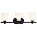 SATCO/NUVO Russel 3-Light Vanity Matte Black With Satin White Glass (60-8023)