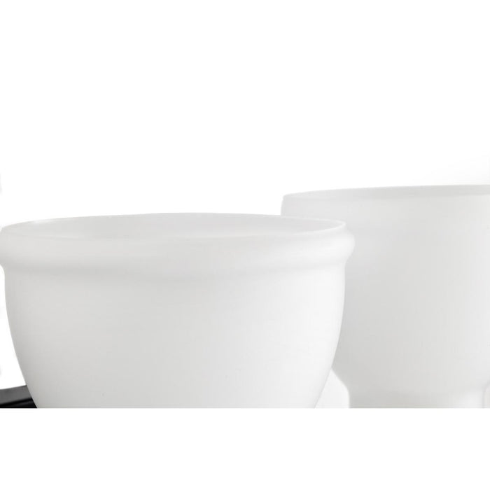 SATCO/NUVO Russel 3-Light Vanity Matte Black With Satin White Glass (60-8023)