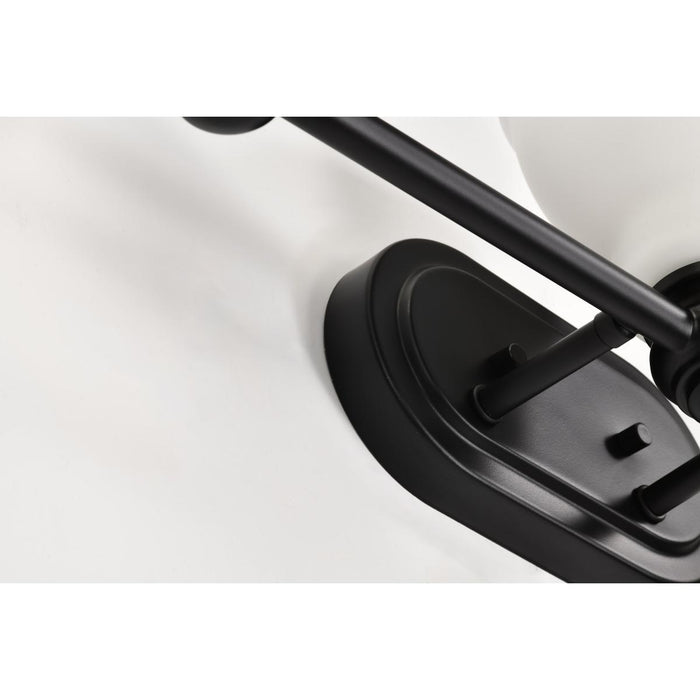 SATCO/NUVO Russel 3-Light Vanity Matte Black With Satin White Glass (60-8023)