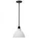 SATCO/NUVO Russel 10 Inch Mini Pendant Matte Black With Satin White Glass (60-8024)