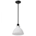 SATCO/NUVO Russel 10 Inch Mini Pendant Matte Black With Satin White Glass (60-8024)