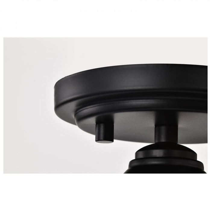 SATCO/NUVO Russel 10 Inch Semi Flush Mount Matte Black With Satin White Glass (60-8025)