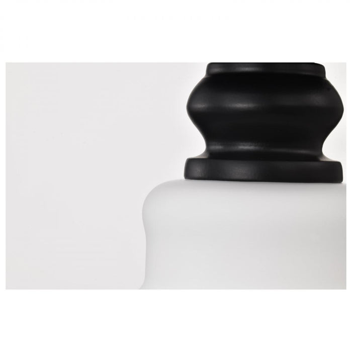 SATCO/NUVO Russel 10 Inch Semi Flush Mount Matte Black With Satin White Glass (60-8025)