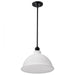 SATCO/NUVO Russel 14 Inch Pendant Matte Black With Satin White Glass (60-8026)
