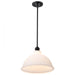 SATCO/NUVO Russel 14 Inch Pendant Matte Black With Satin White Glass (60-8026)