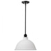 SATCO/NUVO Russel 14 Inch Pendant Matte Black With Satin White Glass (60-8026)