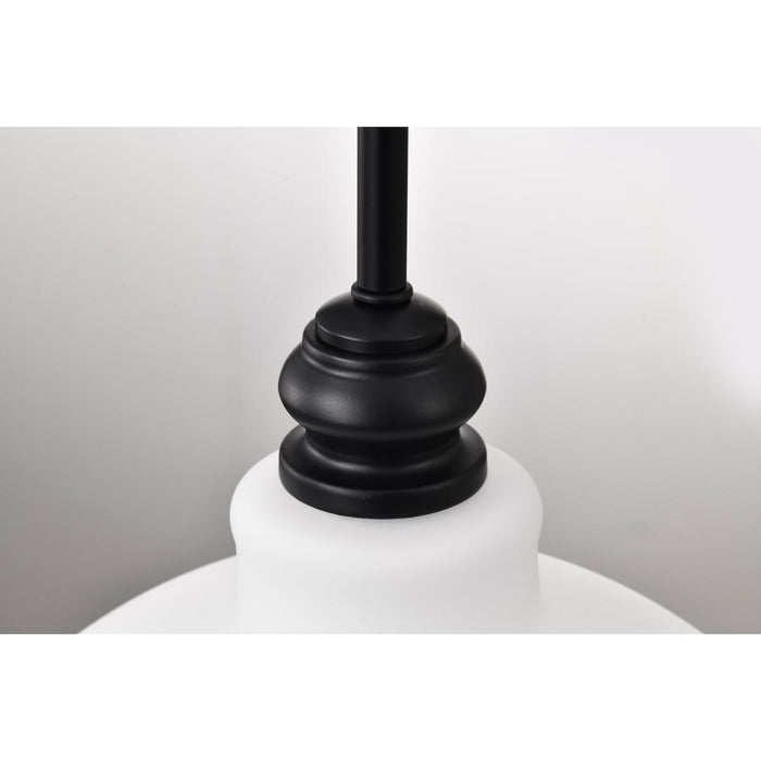 SATCO/NUVO Russel 14 Inch Pendant Matte Black With Satin White Glass (60-8026)