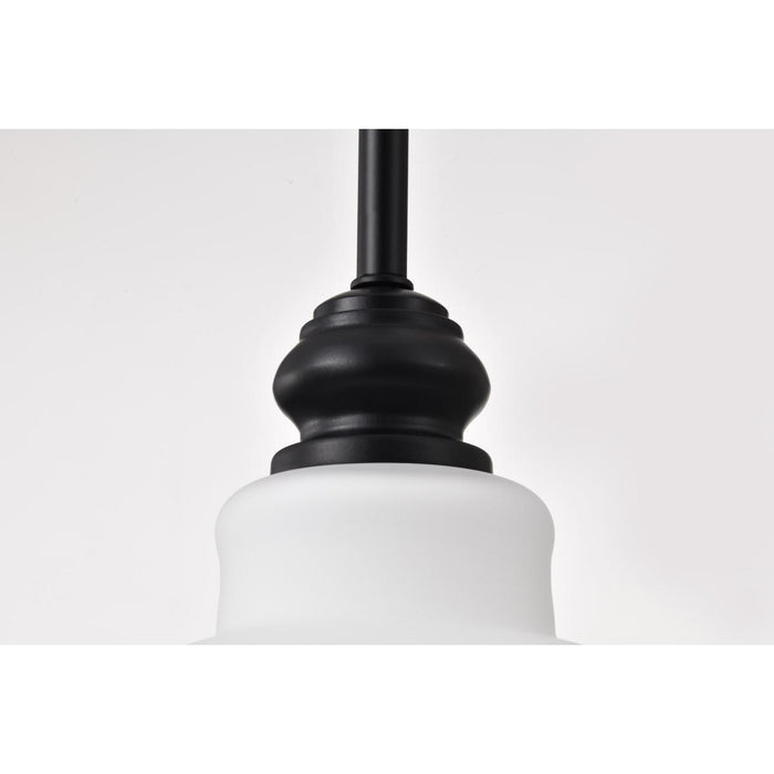SATCO/NUVO Russel 14 Inch Pendant Matte Black With Satin White Glass (60-8026)
