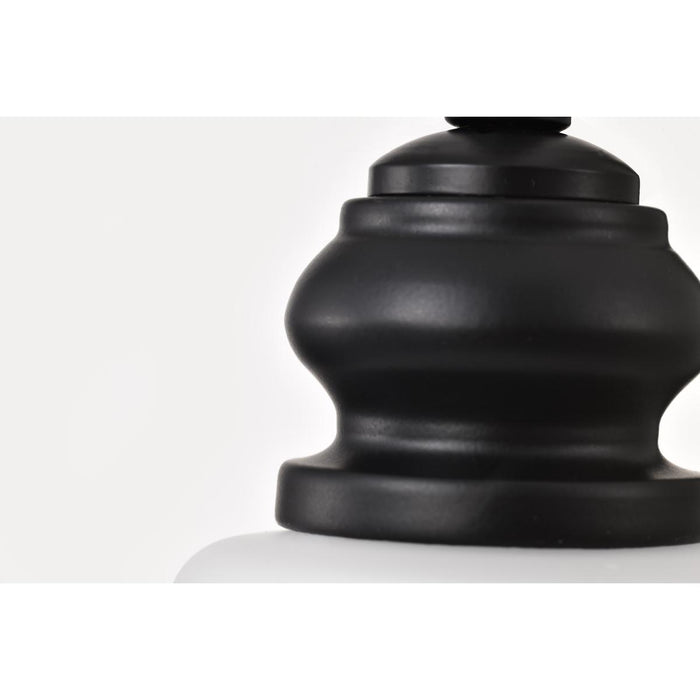 SATCO/NUVO Russel 14 Inch Pendant Matte Black With Satin White Glass (60-8026)