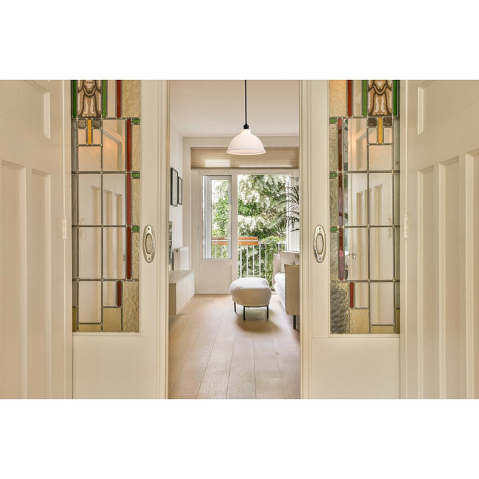 SATCO/NUVO Russel 14 Inch Pendant Matte Black With Satin White Glass (60-8026)