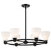 SATCO/NUVO Russel 6 Light Chandelier Matte Black With Satin White Glass (60-8027)