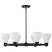 SATCO/NUVO Russel 6 Light Chandelier Matte Black With Satin White Glass (60-8027)