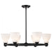 SATCO/NUVO Russel 6 Light Chandelier Matte Black With Satin White Glass (60-8027)