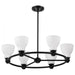 SATCO/NUVO Russel 6 Light Chandelier Matte Black With Satin White Glass (60-8027)