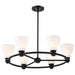 SATCO/NUVO Russel 6 Light Chandelier Matte Black With Satin White Glass (60-8027)