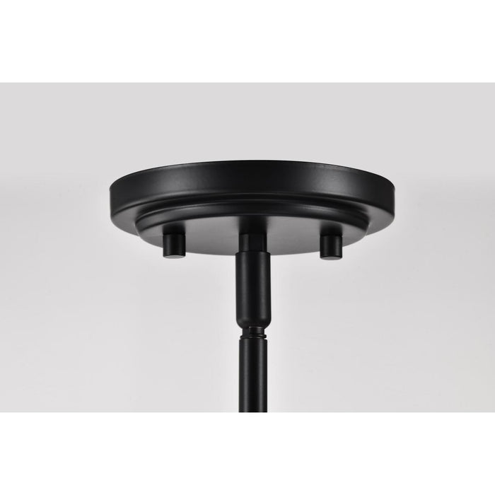 SATCO/NUVO Russel 6 Light Chandelier Matte Black With Satin White Glass (60-8027)