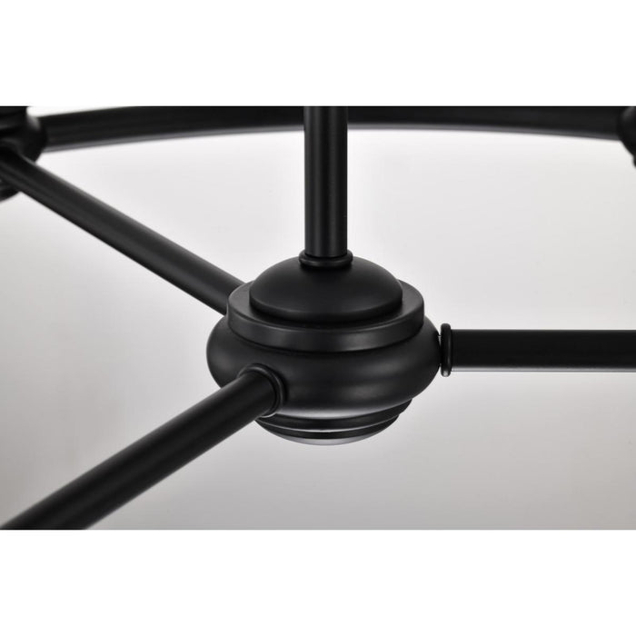 SATCO/NUVO Russel 6 Light Chandelier Matte Black With Satin White Glass (60-8027)