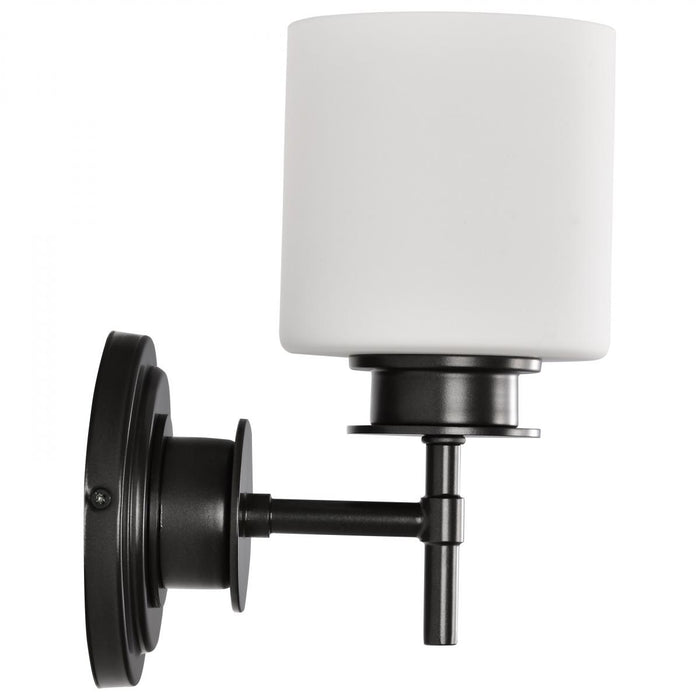 SATCO/NUVO Warren 1-Light Vanity Gun Metal With Satin White Glass (60-8031)