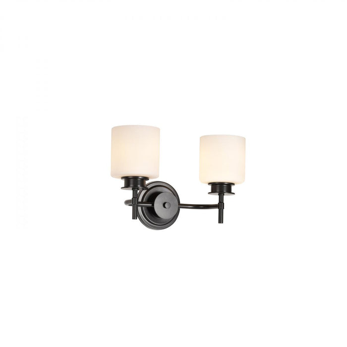 SATCO/NUVO Warren 2-Light Vanity Gun Metal With Satin White Glass (60-8032)