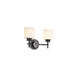 SATCO/NUVO Warren 2-Light Vanity Gun Metal With Satin White Glass (60-8032)