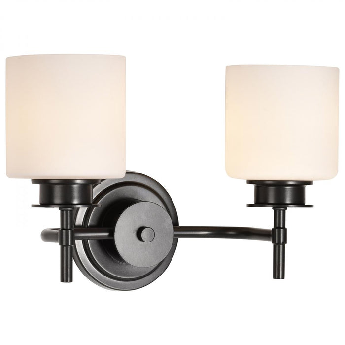 SATCO/NUVO Warren 2-Light Vanity Gun Metal With Satin White Glass (60-8032)
