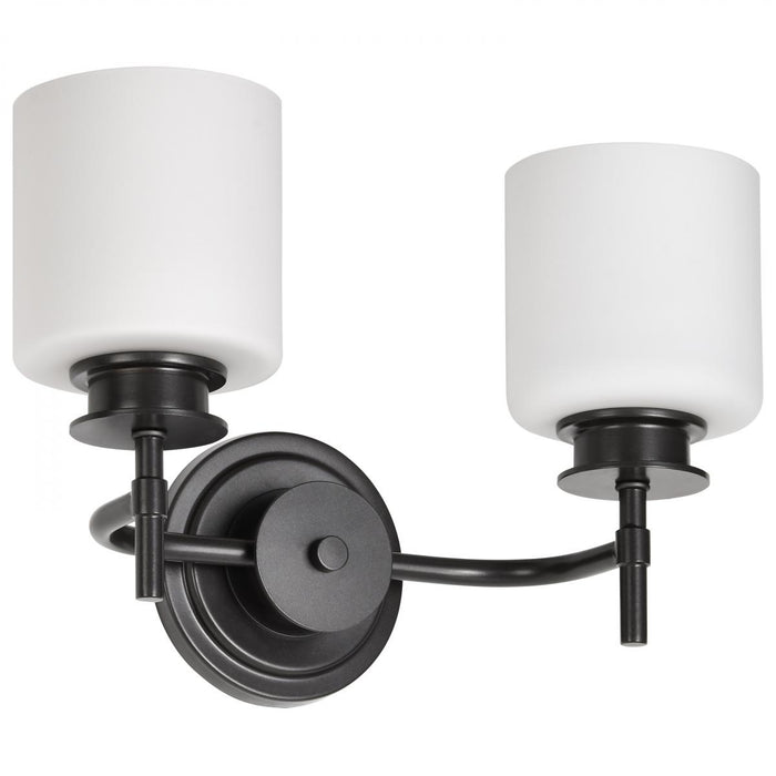SATCO/NUVO Warren 2-Light Vanity Gun Metal With Satin White Glass (60-8032)
