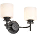 SATCO/NUVO Warren 2-Light Vanity Gun Metal With Satin White Glass (60-8032)