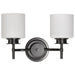 SATCO/NUVO Warren 2-Light Vanity Gun Metal With Satin White Glass (60-8032)