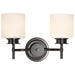 SATCO/NUVO Warren 2-Light Vanity Gun Metal With Satin White Glass (60-8032)