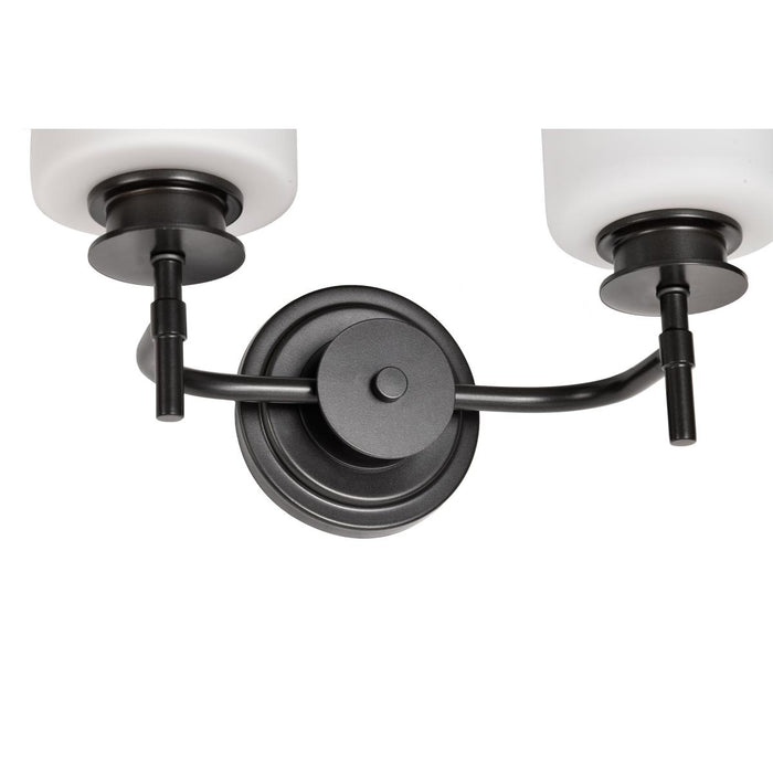 SATCO/NUVO Warren 2-Light Vanity Gun Metal With Satin White Glass (60-8032)