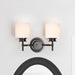 SATCO/NUVO Warren 2-Light Vanity Gun Metal With Satin White Glass (60-8032)