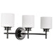 SATCO/NUVO Warren 3-Light Vanity Gun Metal With Satin White Glass (60-8033)