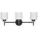 SATCO/NUVO Warren 3-Light Vanity Gun Metal With Satin White Glass (60-8033)