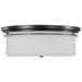 SATCO/NUVO Warren 15 Inch Flush Mount Gun Metal With Satin White Glass (60-8034)