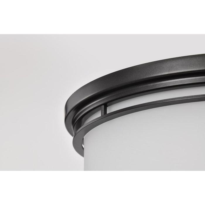 SATCO/NUVO Warren 15 Inch Flush Mount Gun Metal With Satin White Glass (60-8034)