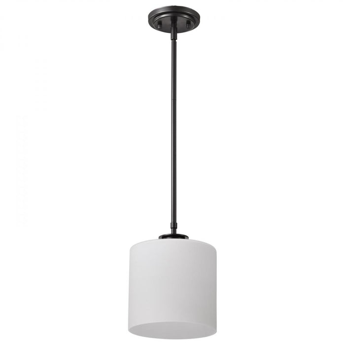 SATCO/NUVO Warren 8 Inch Pendant Gun Metal With Satin White Glass (60-8036)