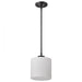 SATCO/NUVO Warren 8 Inch Pendant Gun Metal With Satin White Glass (60-8036)